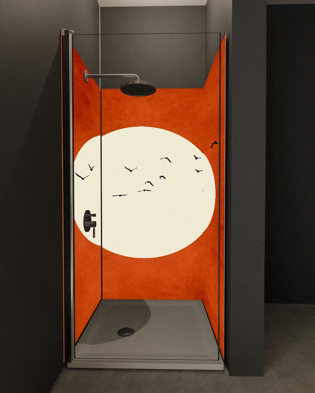 Duschrückwand - Warmer Mond - Grafik