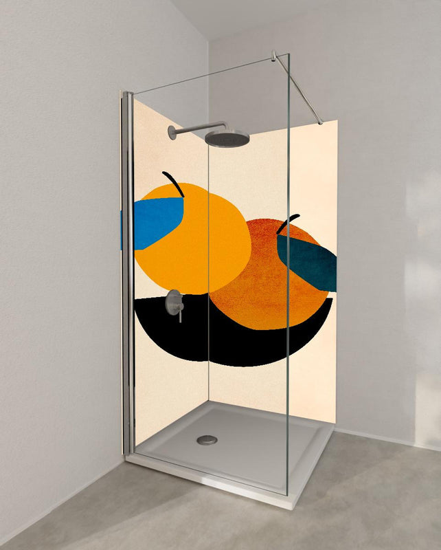 Duschrückwand - Zwei Orangen - Zeichnung