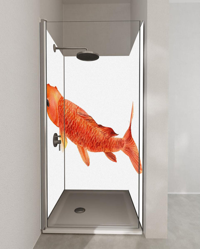Duschrückwand - orangefarbener Koi