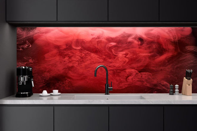 Küchenrückwand - Abstrakter roter Ozean