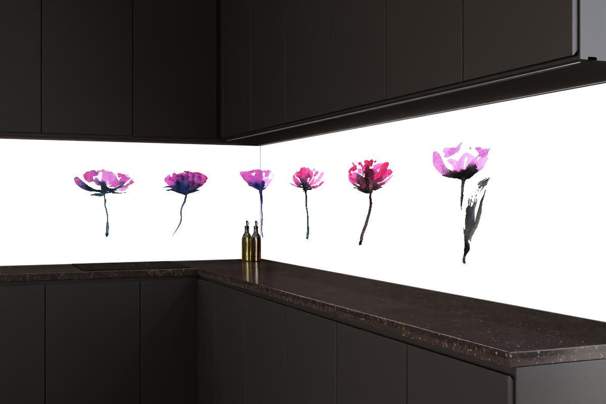 Küchenrückwand - Abstraktes modernes Blumenset
