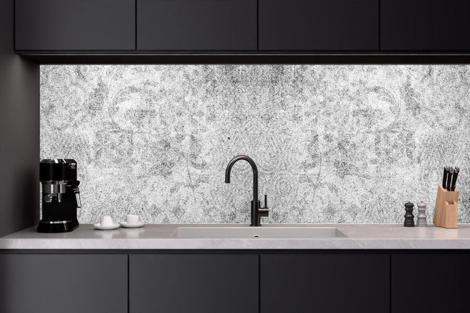 Küchenrückwand - Alte graue Vintage Fliesen