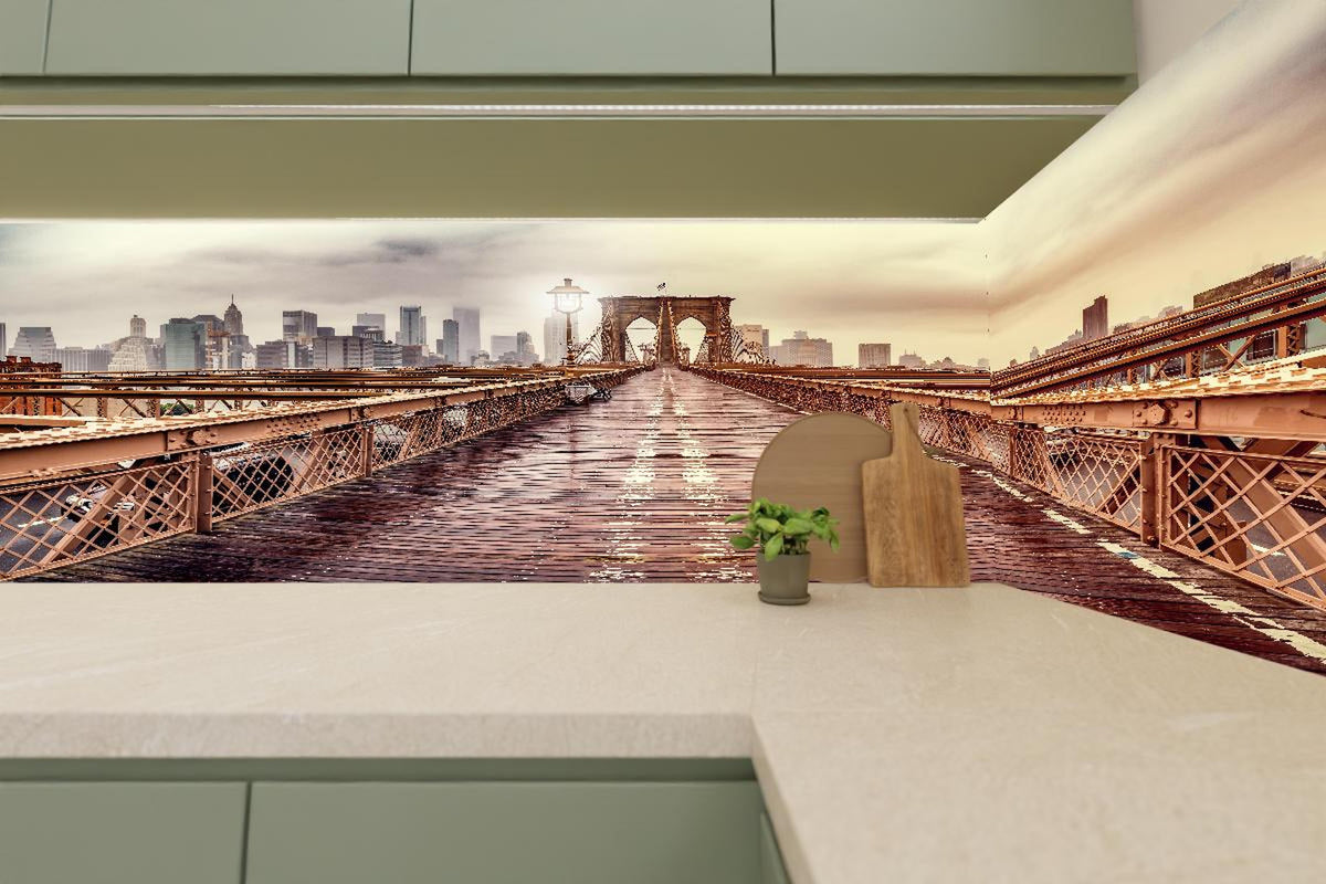 Küchenrückwand - Ansicht der Brücke auf die Stadt