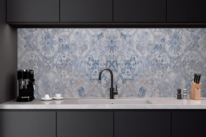 Küchenrückwand - Aquarall Vintage Fliesen