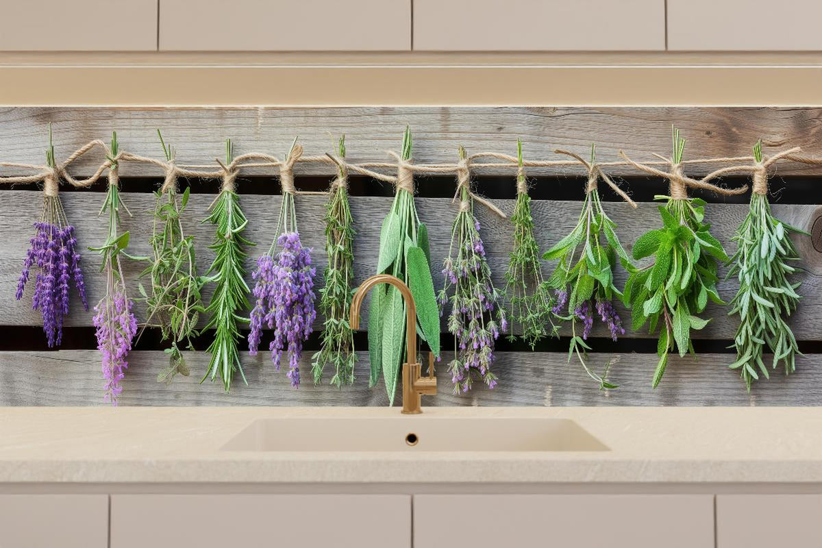 Küchenrückwand - Aromatische Küchenkräuter im Panoramaformat
