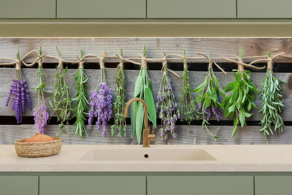 Küchenrückwand - Aromatische Küchenkräuter im Panoramaformat
