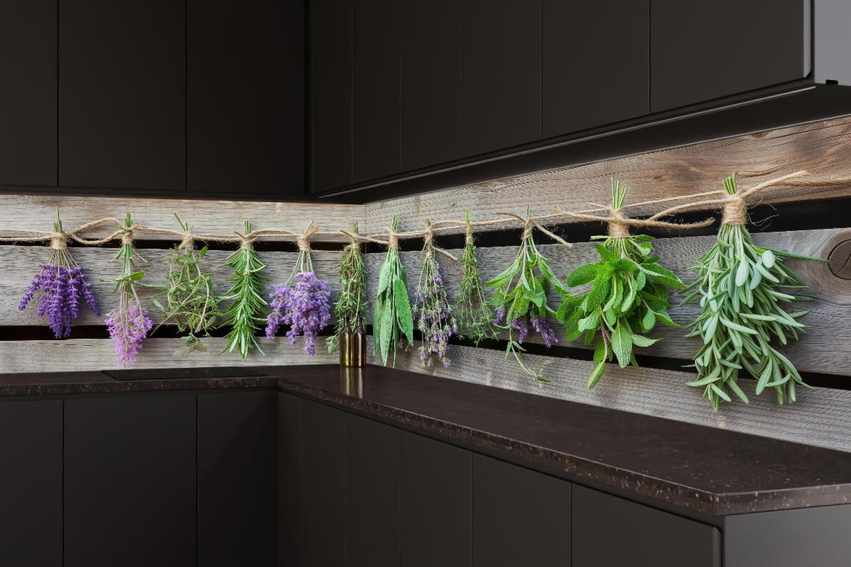Küchenrückwand - Aromatische Küchenkräuter im Panoramaformat