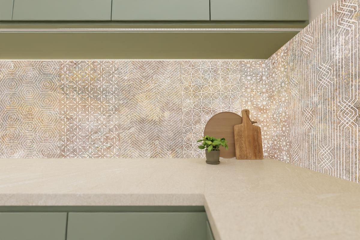 Küchenrückwand - Betonstein Mosaikfliesen Zement