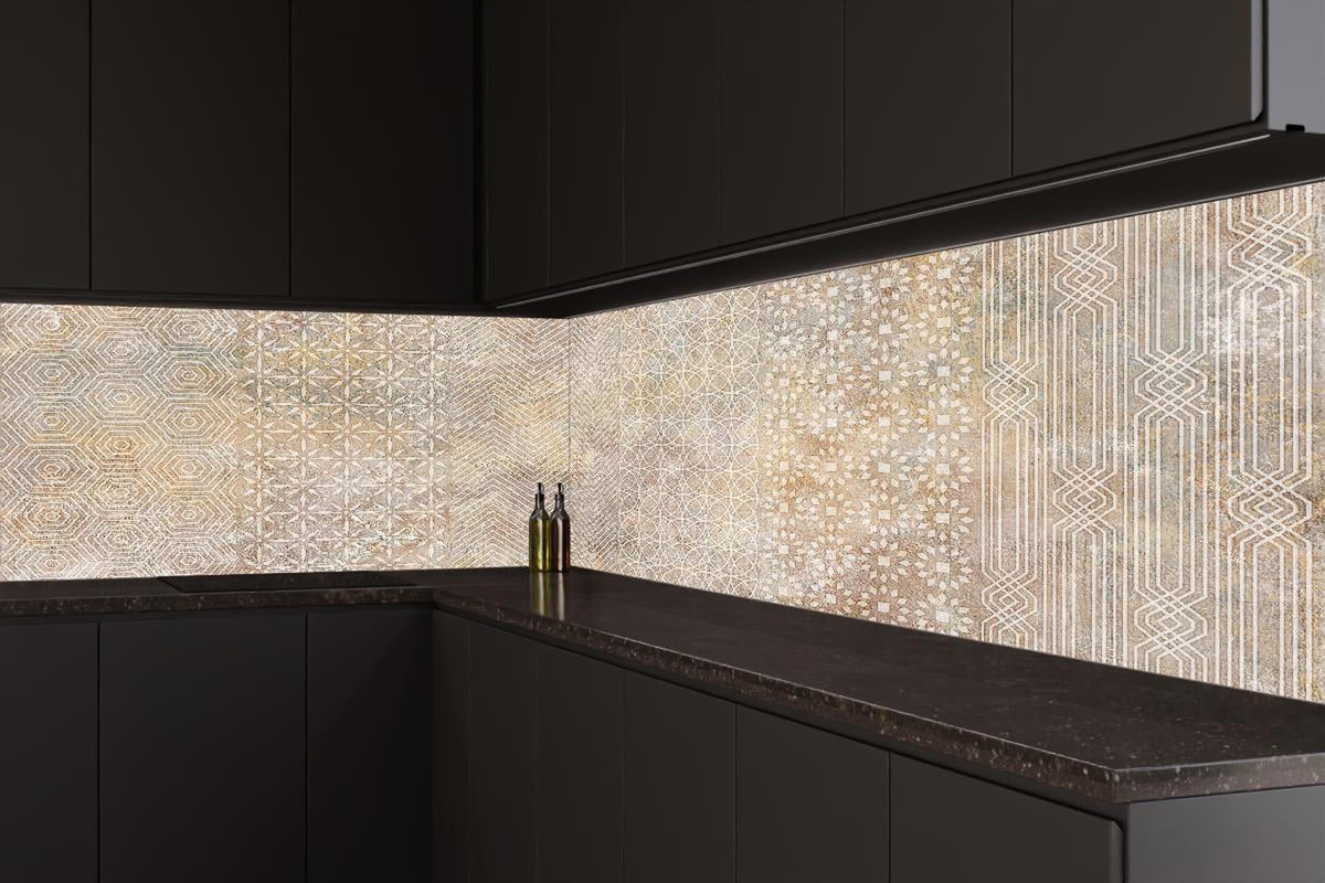 Küchenrückwand - Betonstein Mosaikfliesen Zement
