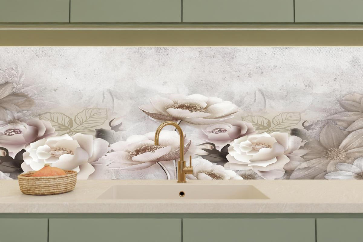 Küchenrückwand - Blumengemälde