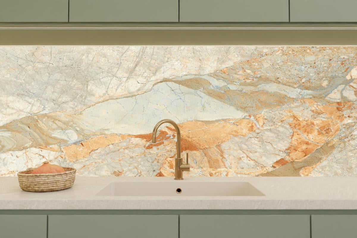 Küchenrückwand - Brauner Marmor mit Adern