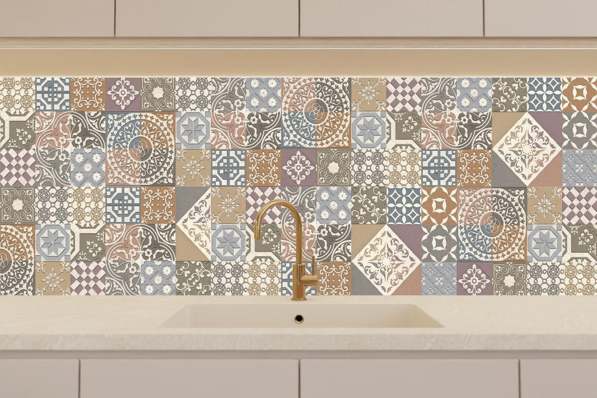 Küchenrückwand - Buntes portugiesisches Mosaik