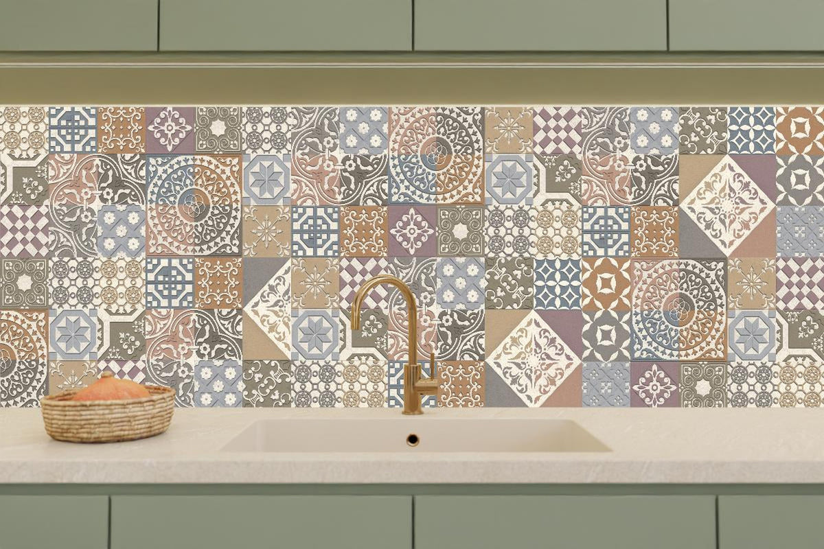 Küchenrückwand - Buntes portugiesisches Mosaik