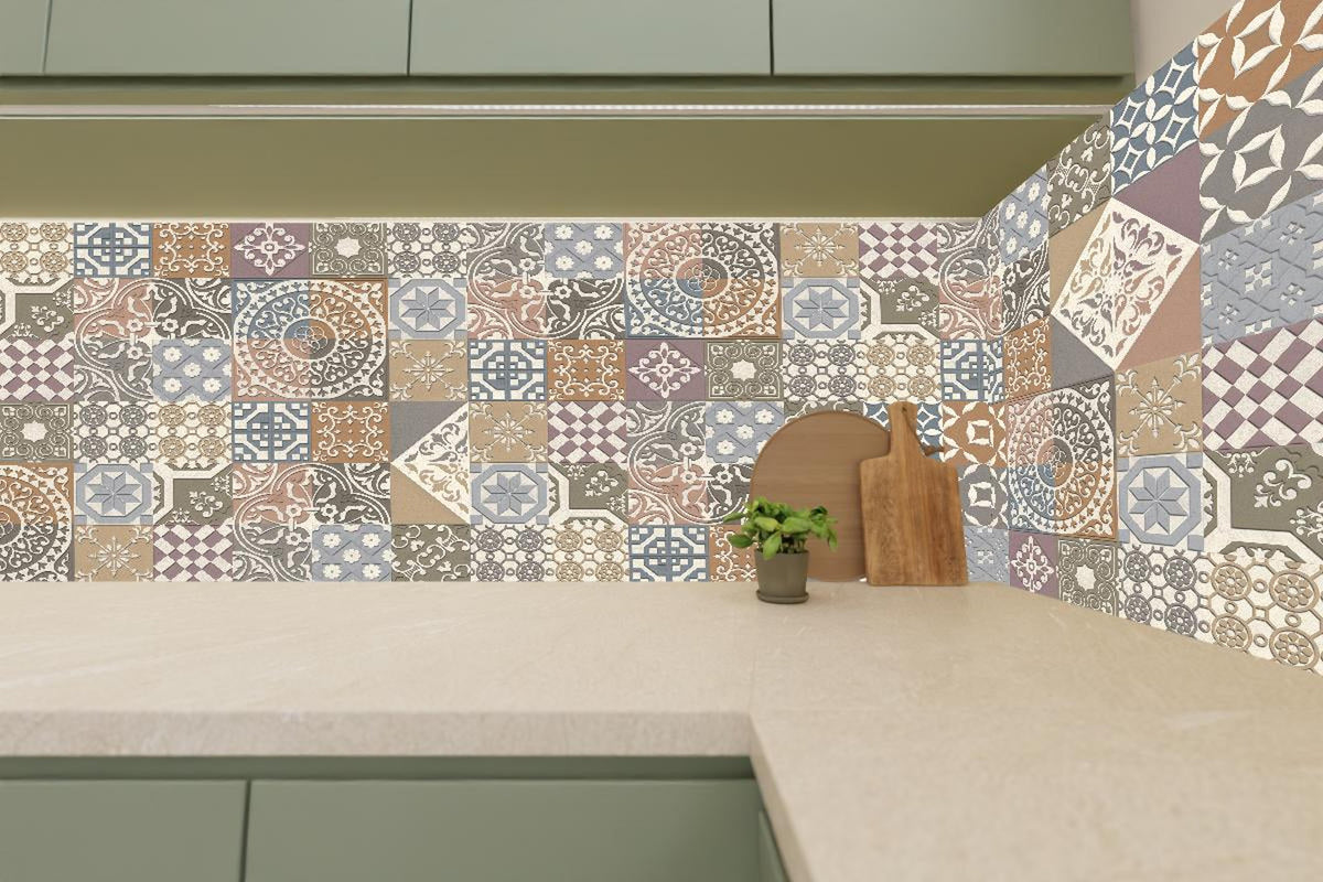 Küchenrückwand - Buntes portugiesisches Mosaik