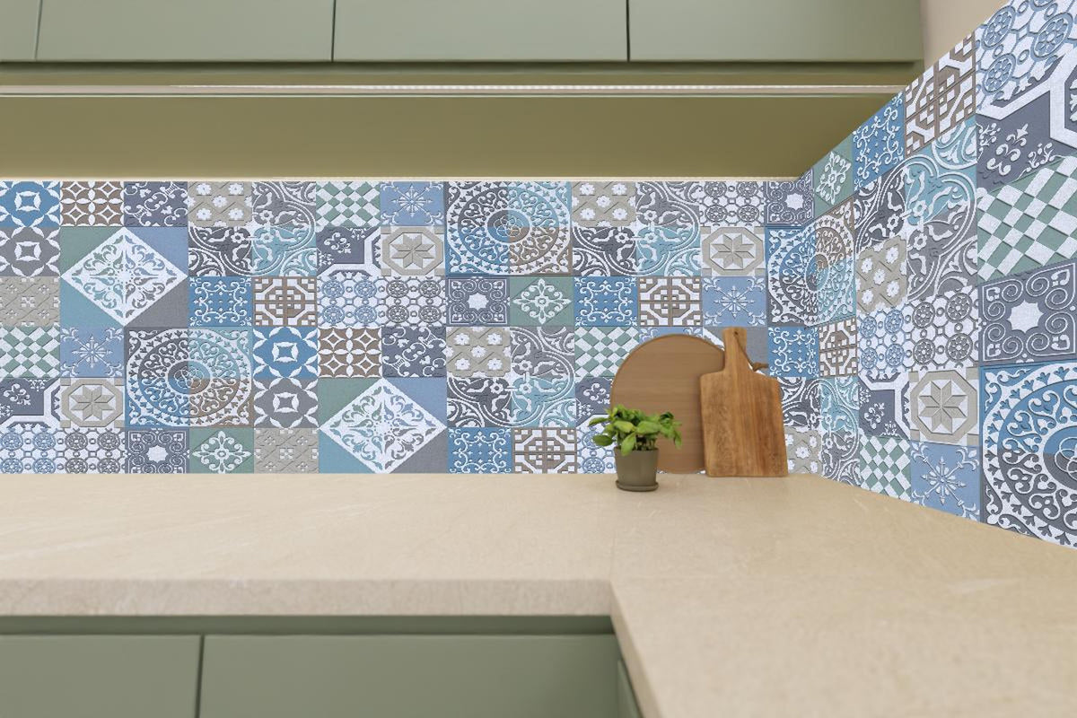 Küchenrückwand - Buntes portugiesisches Mosaik