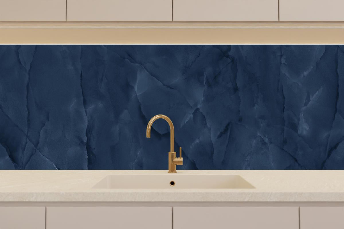 Küchenrückwand - Dunkelblauer Onyx-Marmor