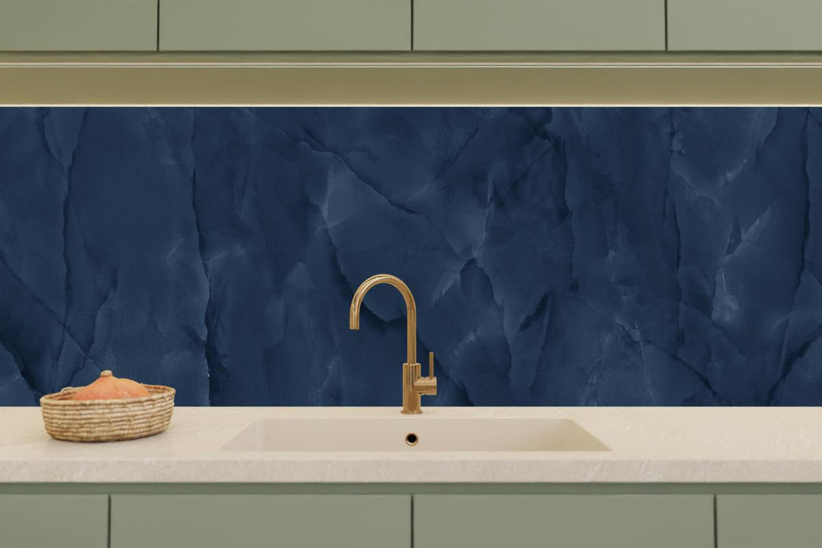 Küchenrückwand - Dunkelblauer Onyx-Marmor