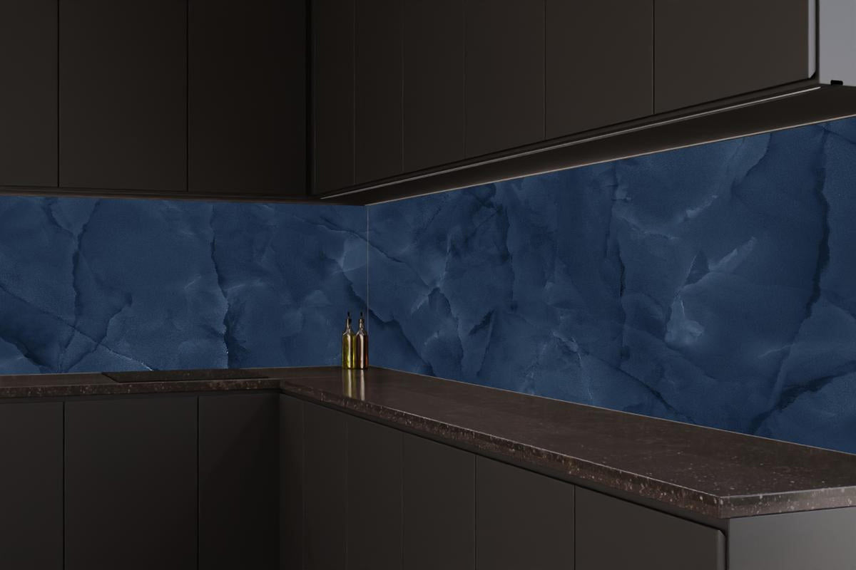 Küchenrückwand - Dunkelblauer Onyx-Marmor