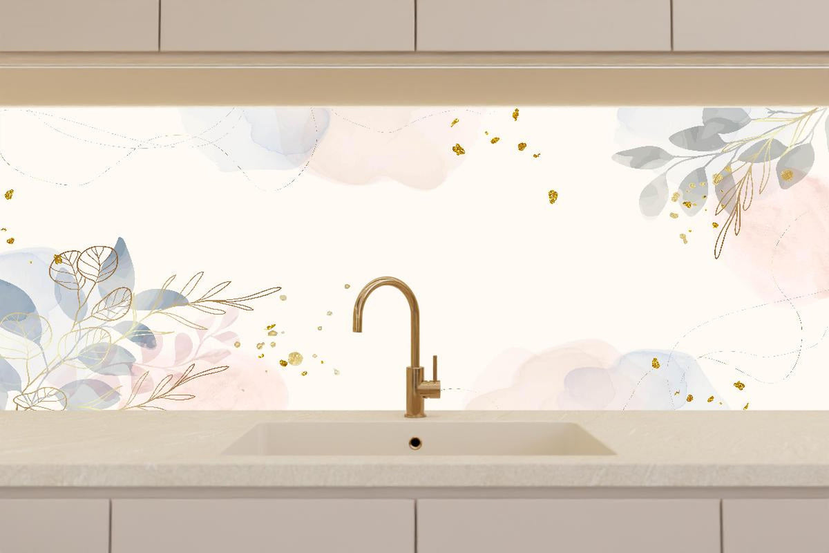Küchenrückwand - Elegantes Blumen Aquarell Hintergrunddesign
