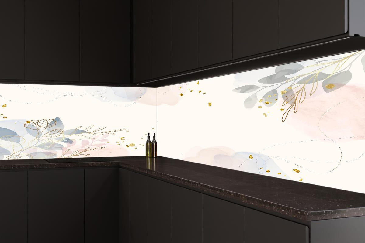 Küchenrückwand - Elegantes Blumen Aquarell Hintergrunddesign