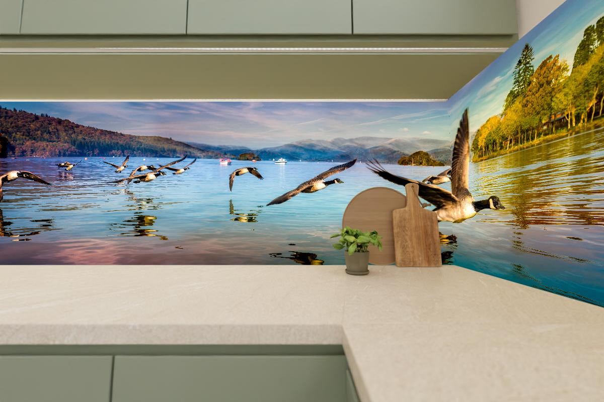Küchenrückwand - Entenschwarm am Lake Windermere