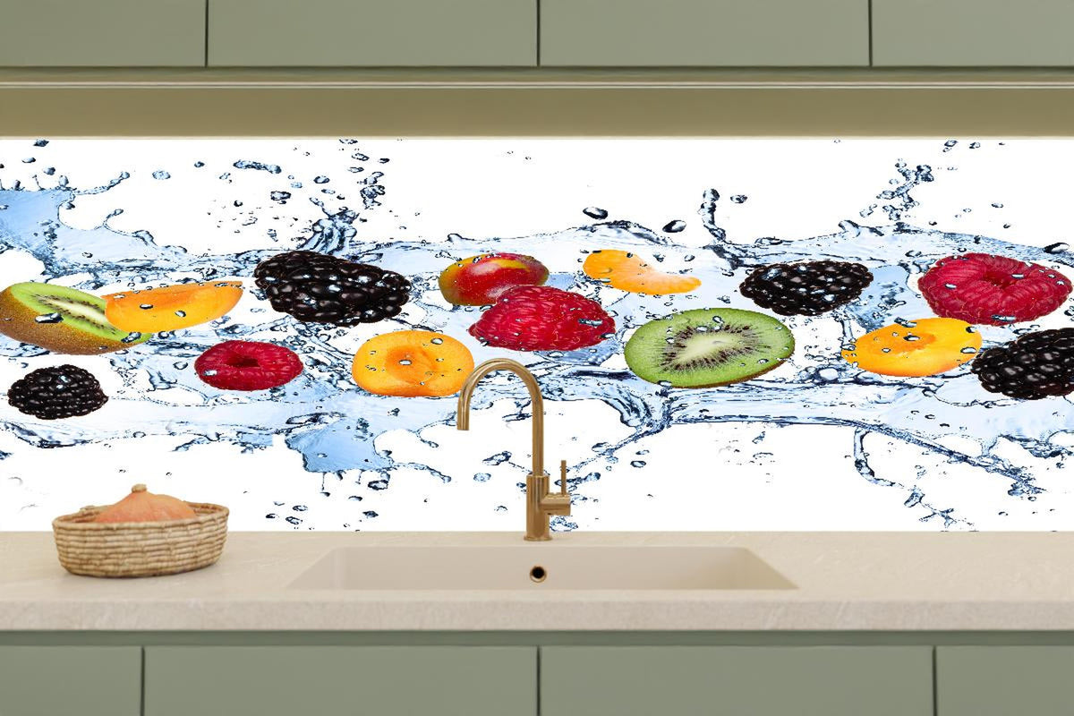 Küchenrückwand - Farbenfrohes Obst Splash