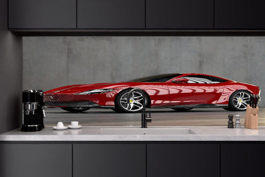 Küchenrückwand - Ferrari Roma in Rosso Corsa