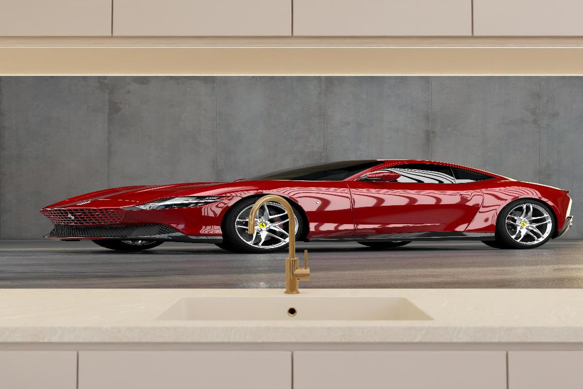 Küchenrückwand - Ferrari Roma in Rosso Corsa