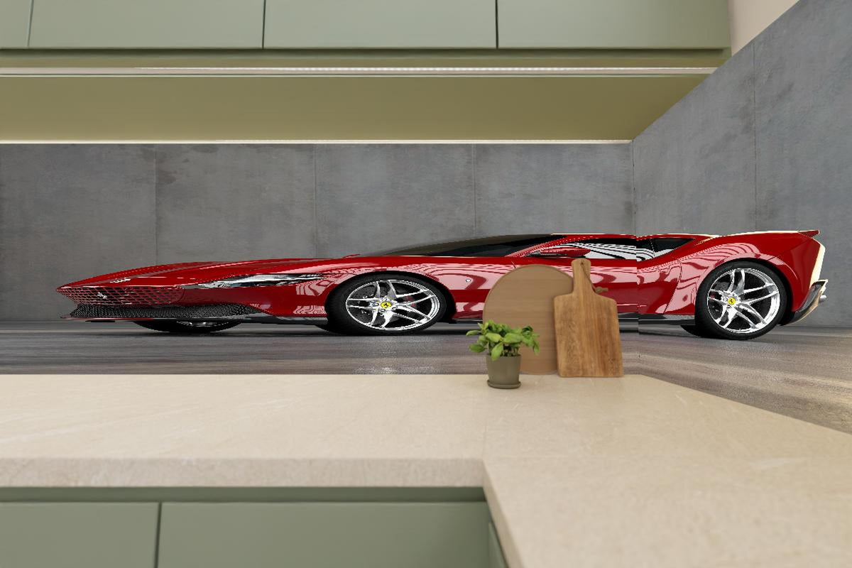 Küchenrückwand - Ferrari Roma in Rosso Corsa
