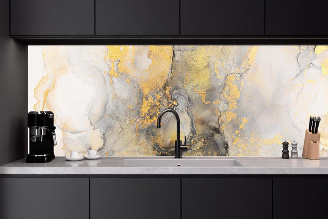 Küchenrückwand - Flüssigkunstmalerei mit Alkoholtinte