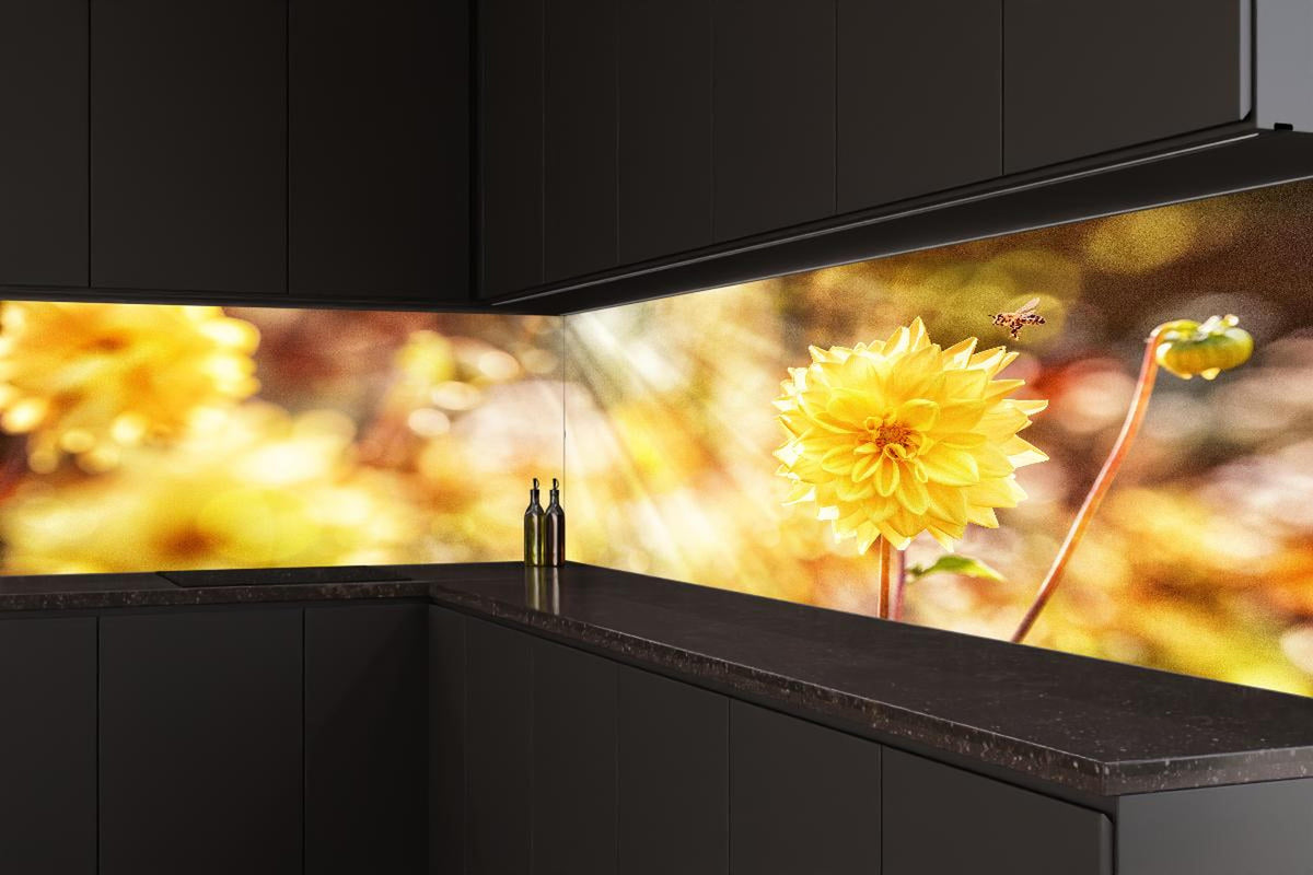 Küchenrückwand - Gelbe Dahlie
