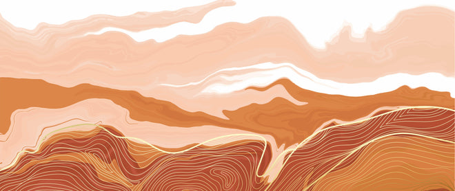 Küchenrückwand - Gezeichnete abstrakte Wüstenberge