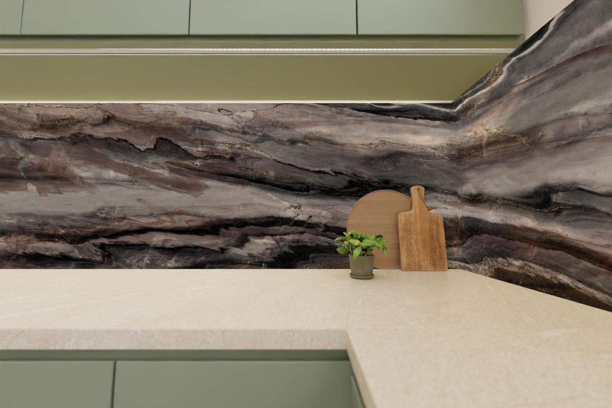 Küchenrückwand - Holz-Marmor Textur