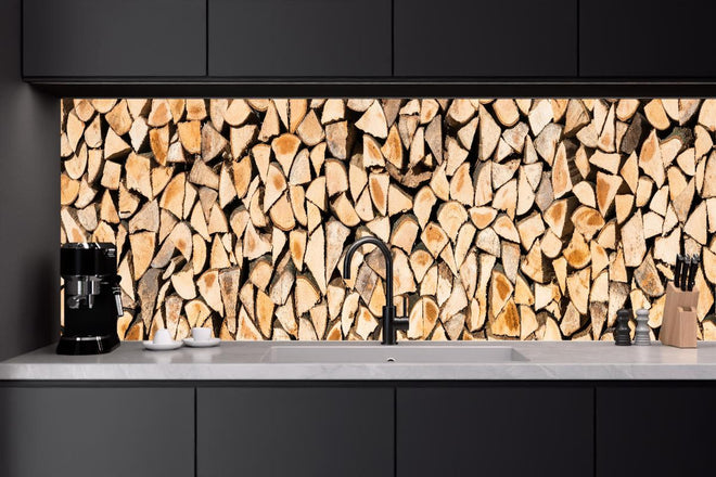 Küchenrückwand - Holzscheite Panorama