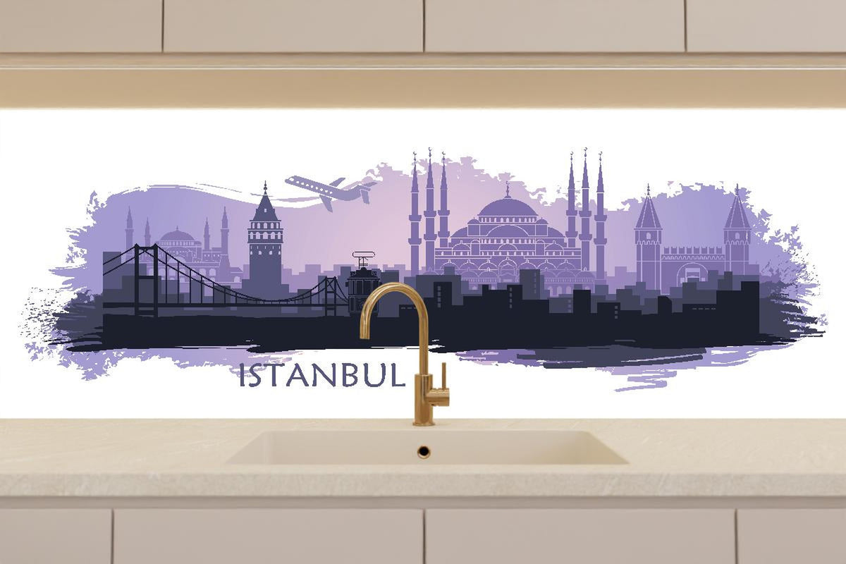 Küchenrückwand - Istanbul Stadtsilhouette bei Dämmerung