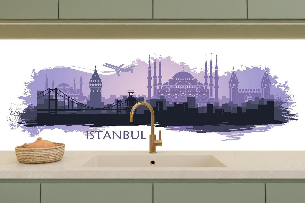 Küchenrückwand - Istanbul Stadtsilhouette bei Dämmerung