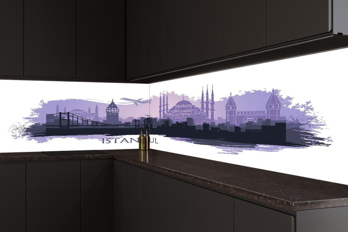 Küchenrückwand - Istanbul Stadtsilhouette bei Dämmerung