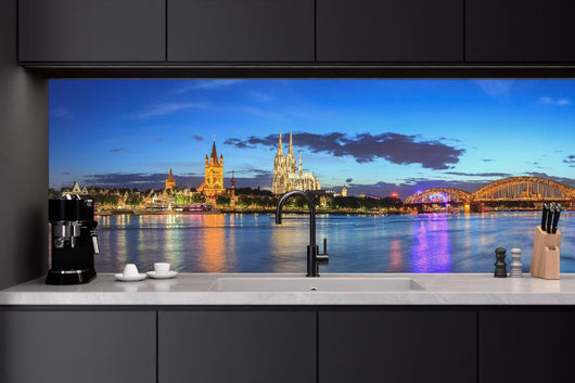 Küchenrückwand - Kölner Skyline - Nachts