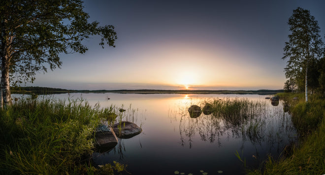 Küchenrückwand - Landschaft in der Dämmerung - Sonnenuntergang