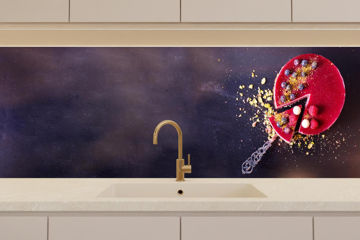 Küchenrückwand - Leckerer Himbeerkuchen