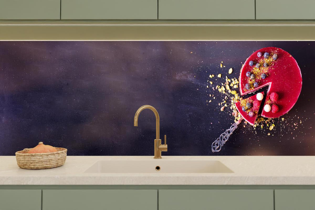 Küchenrückwand - Leckerer Himbeerkuchen