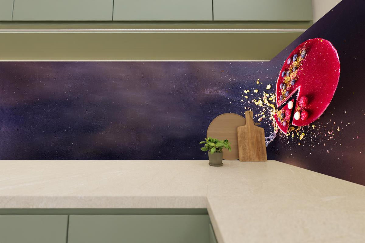 Küchenrückwand - Leckerer Himbeerkuchen