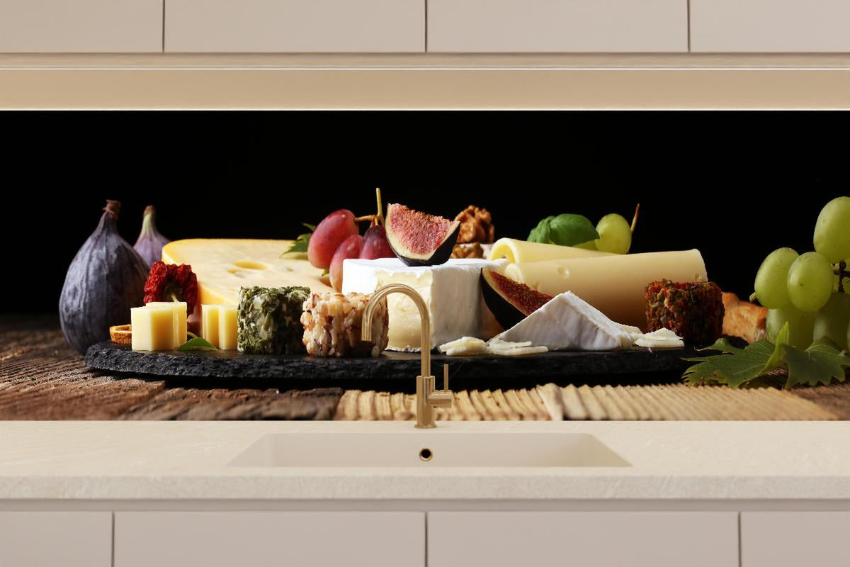 Küchenrückwand - Leckerer Käseteller