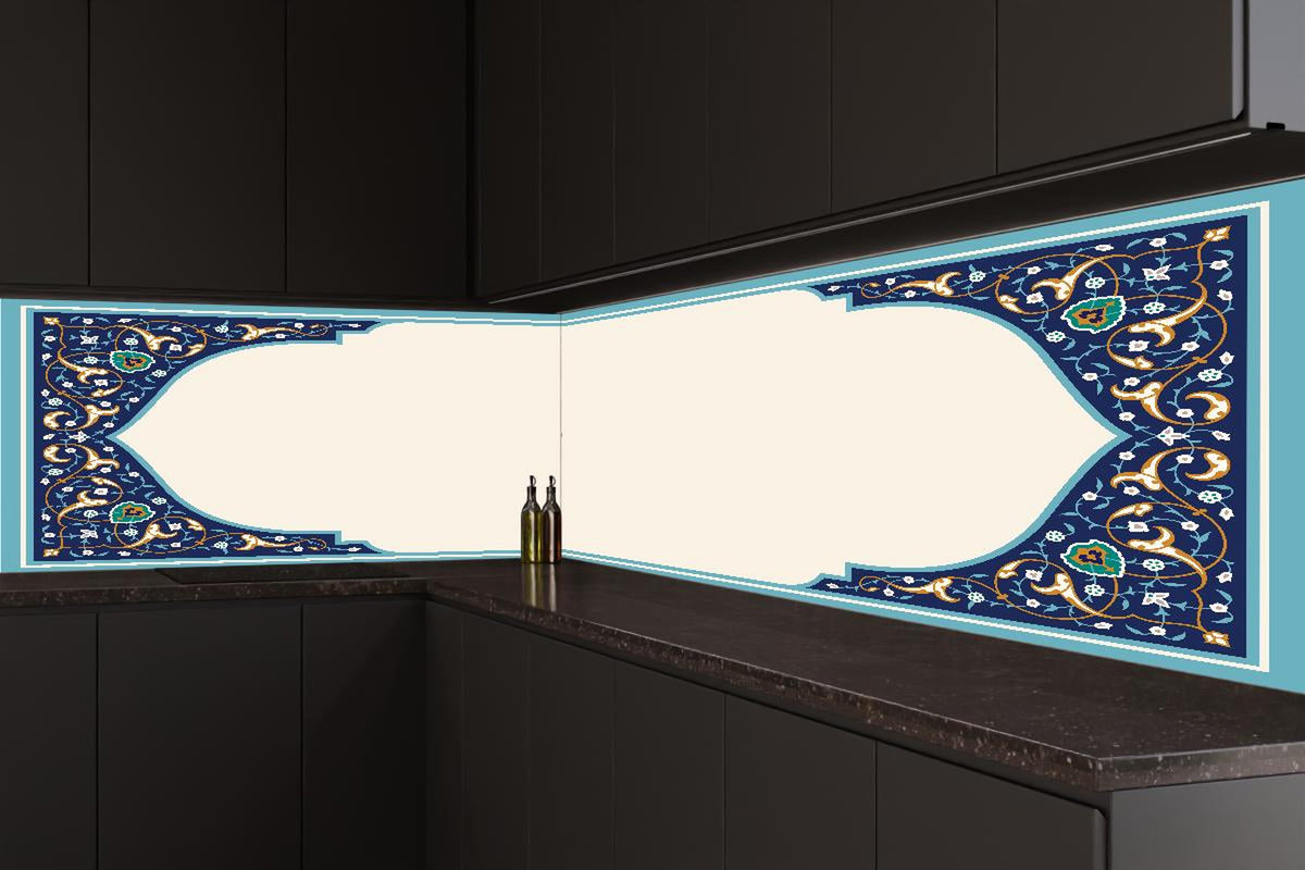 Küchenrückwand - Luxuriöser Bilderrahmen mit orientalischem Muster