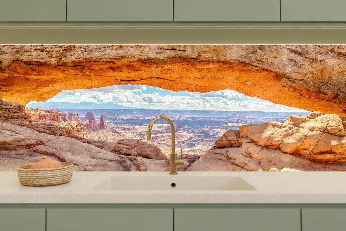 Küchenrückwand - Mesa Arch-Panorama bei Sonnenaufgang