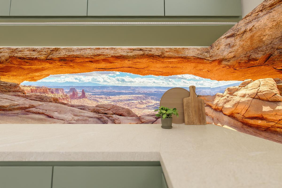 Küchenrückwand - Mesa Arch-Panorama bei Sonnenaufgang