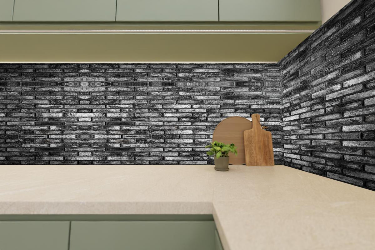 Küchenrückwand - Metallische Steinstruktur