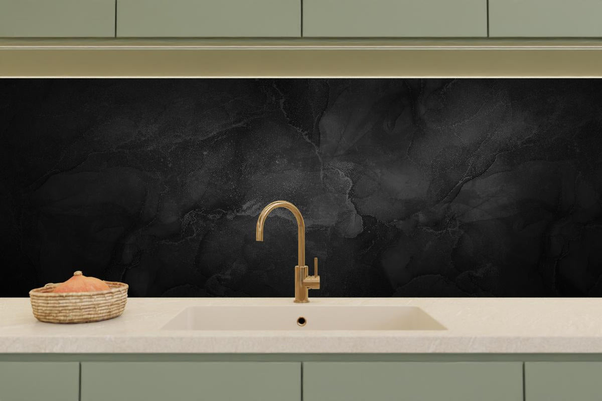 Küchenrückwand - Modern grau-schwarzer Marmor