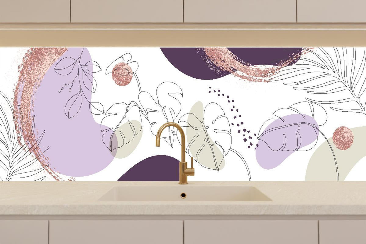Küchenrückwand - Moderne Pastellfarben Illustration Kunstdruck
