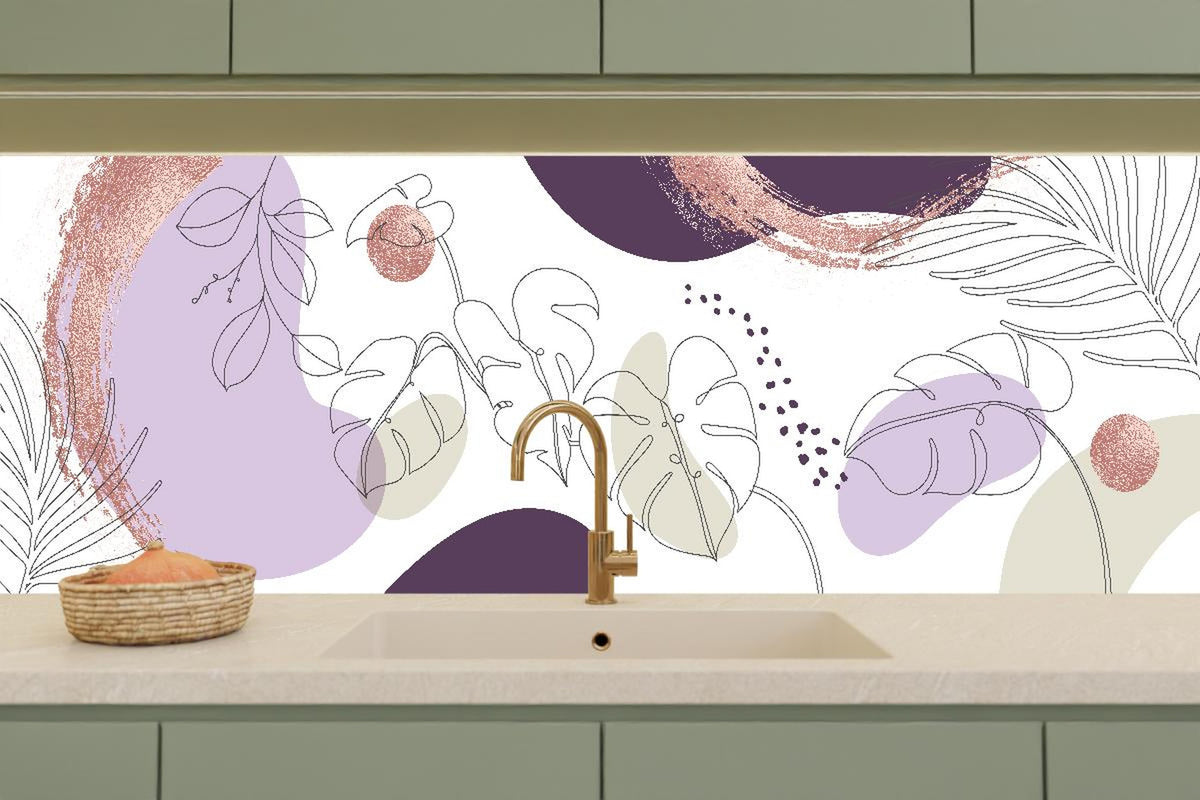 Küchenrückwand - Moderne Pastellfarben Illustration Kunstdruck
